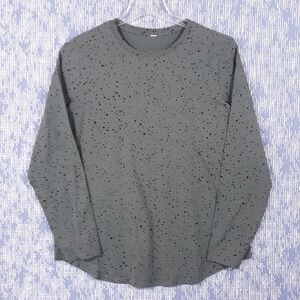 Lululemon Shirt Mens Large Gray Long Sleeve Splatter Print Crew Neck